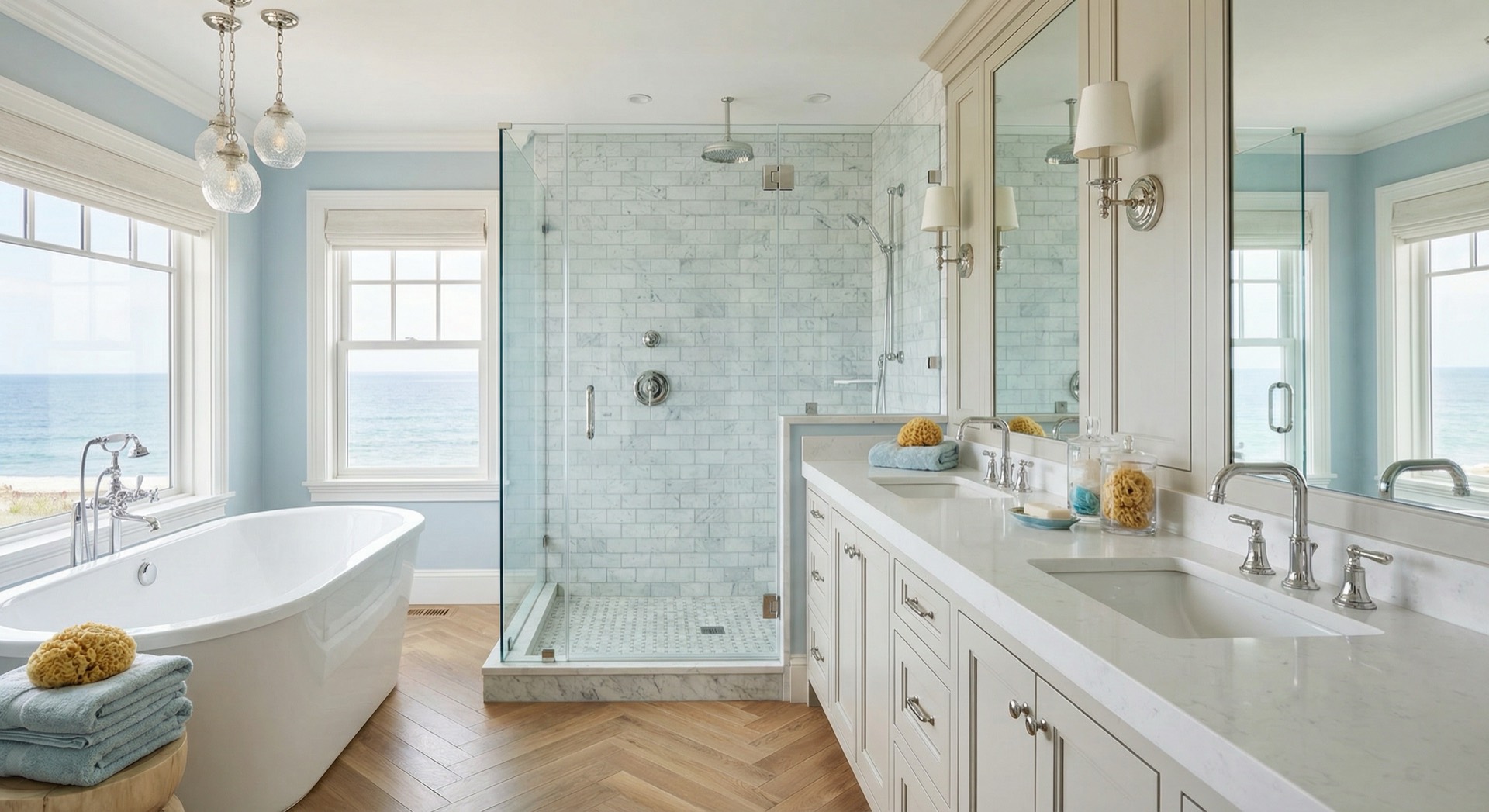 Interior remodeling with tile and finish detail