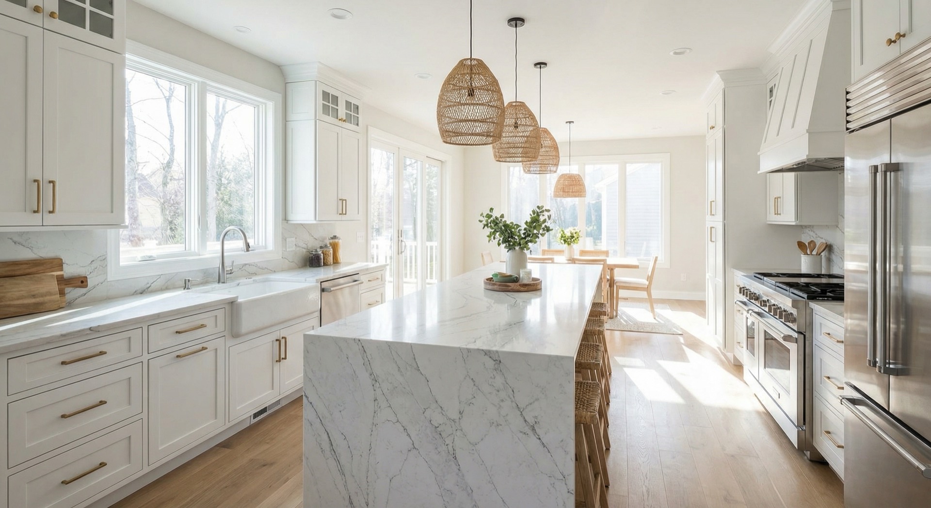 Kitchen remodel with custom cabinetry and stone counters